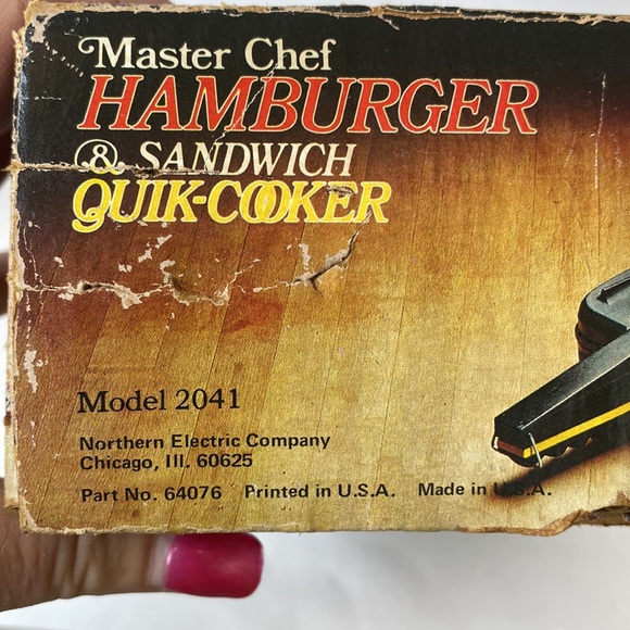 NIB Vintage Master Chef Vintage Sandwich and Hamburger Quick Cooker in Box - Picture 8 of 11